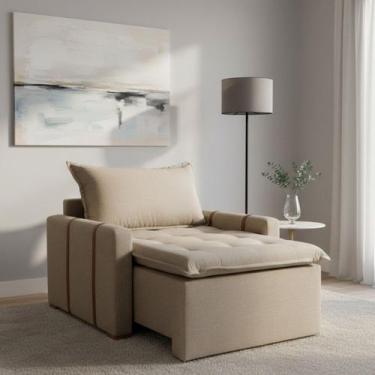 Imagem de Poltrona do Papai Retrátil Base Madeira Maciça Paris - NOBLY DECOR LTD