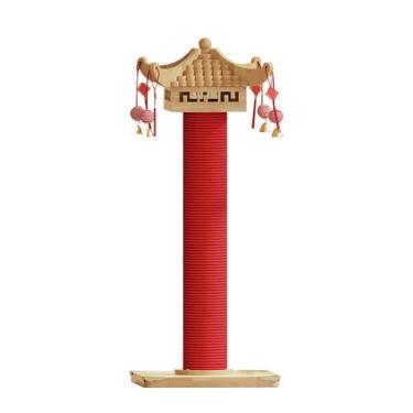 Imagem de Poste arranhador para gatos em ambientes internos – mastro alto durável para arranhar gatos com base estável, torre de corda de sisal natural para afiar garras de gatinho, protetor de móveis, centro