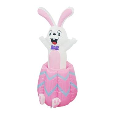 Imagem de Baoblaze Decoração inflável de Páscoa para exterior, 1,5 m, com luzes LED. Ornamento iluminado para decoração de jardim, festas em casa, shoppings e pátios.