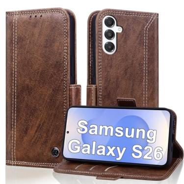 Imagem de Varohix Capa carteira para Samsung Galaxy S26/S26 Pro 5G com suporte para cartão de crédito com bloqueio de RFID, capa protetora à prova de choque de couro PU, capa protetora à prova de choque