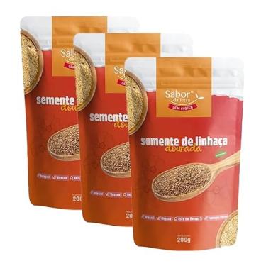 Imagem de Kit 3X: Semente de Linhaça Dourada Sabor da Terra 200g