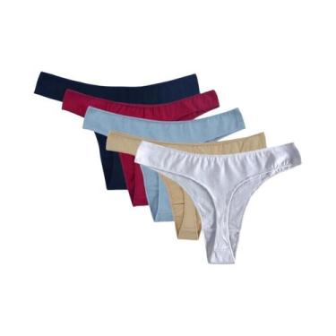 Imagem de Conjunto De 5 Calcinhas De Algodão De Cintura Baixa Para Mulheres, G-S
