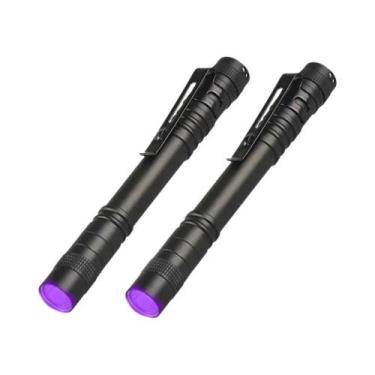 Imagem de Lanterna Mini Caneta Vermelha E Branca 395nm Com Clipe Para Detecção D