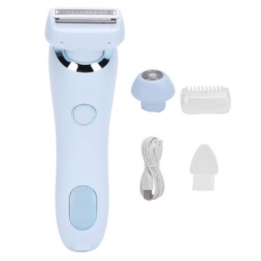 Imagem de SIWOTED Aparador de pêlos elétrico Dispositivo de remoção de pêlos elétrico 800mAh Máquina de cortar cabelo feminina para mulheres Axilas de corpo inteiro (Azul)