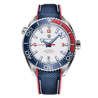 Imagem de Relógio Masculino Pagani Design Automático NH35 Relógio Mecânico Bisel de Cerâmica Aço Inoxidável 100 m Impermeável Mergulho Pulseira Esportiva Data Luminosa Relógio Luxo Pulseira de Borracha,