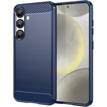 Imagem de Capa Case Fibra de Carbono Anti Impacto para Samsung Galaxy S25 Normal 5G - Capinha Protetora Leve e Dur�vel Danet (Azul)