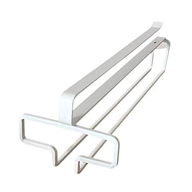Imagem de Suporte para copos de vinho de uma fileira pendurada sob o armário, suporte de taças em branco e antracite, sem perfuração, taças de champanhe plug-in para bar doméstico, cozinha (25 × 10 × 3 cm)