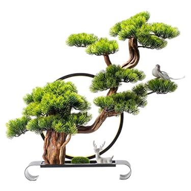 Imagem de Bonsai artificial, árvore de bonsai artificial, pinheiro, bonsai, simulação, jardim, decoração de casa, simulação, árvore, vaso falso, planta verde, árvore de bonsai artificial