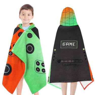 Imagem de Yzqcckss Toalhas com capuz para crianças - Ultramacias, 100% algodão, jogo de videogame, toalhas de banho/toalha felpuda para piscina, poncho de praia, envoltório absorvente, fofo, envoltório de banho