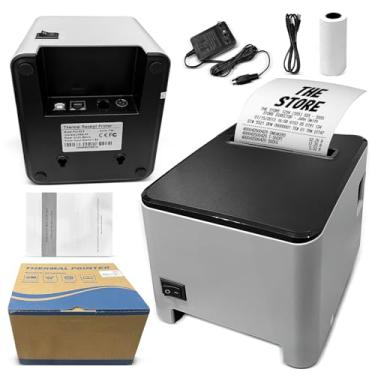 Imagem de Impressora Térmica 80mm para Recibos, USB e Bluetooth, Conexão Rápida com Computador e Celular, Ideal para Restaurante, Loja e Comércio, Inclui Cabo