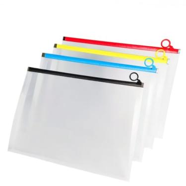 Imagem de Pasta A4 com Zíper Colorido para Documentos Bolsa Organizadora Impermeável para Escritório Estudo e Rotina Diária (Azul Claro,KIT 02 UNIDADES)