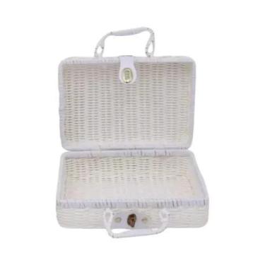 Imagem de Cesta De Armazenamento Portátil Retrô De Vime PP, Caixa De Presente Pa