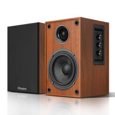 Imagem de Elimavi Alto-falantes Bluetooth alimentados, toca-discos com Woofer de fibra de carbono de 10 cm e um tweeter de cúpula de seda de 2,5 cm – BT5.3, USB-C, entradas RCA para TV, PC, monitor de estúdio