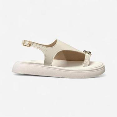 Imagem de Sandália De Dedo Molekinha Rasteira Infantil Off White-Feminino