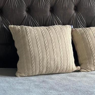 Imagem de Capa De Almofada Tricot Com Zíper Sofa Poltrona Trico 45x45 Premium  C
