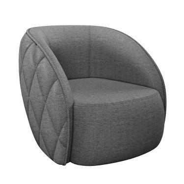 Imagem de Poltrona Decorativa Clarke Linho Chumbo - Gran Belo