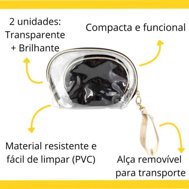 Imagem de Necessaire Transparente com Brilho – Kit com 2 Unidades