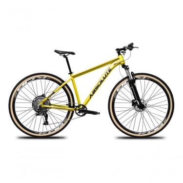 Imagem de Bicicleta Aro 29 Absolute Nero 5 12v Garfo Trava No Guidão Freios Hidráulicos Com Pneu Faixa Amarelo Tam 19