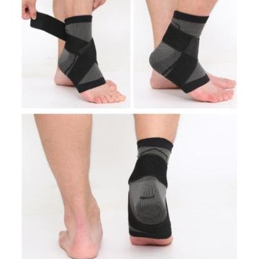 Imagem de Tornozeleira Com Bandagem Proteção Tornozelo Compressão Faixa Elástica Estabilizador Aolikes-Unissex