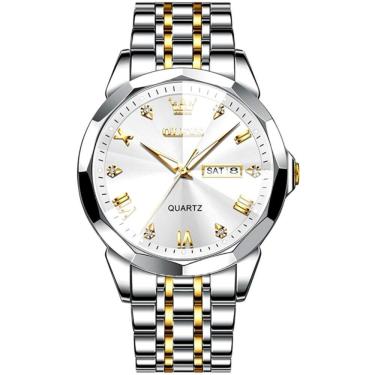 Imagem de Relógio De Pulso Inox Masculino Duplo Calendário Luxo