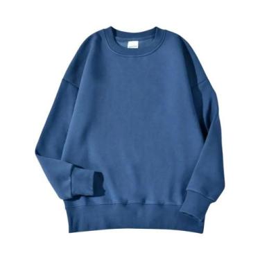 Imagem de Moletom Feminino Oversize De Fleece Quente E Macio Com Gola Redonda, C