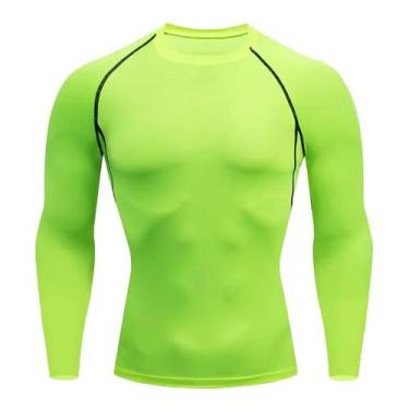 Imagem de Camiseta Esportiva Masculina De Compressão De Secagem Rápida Com Manga