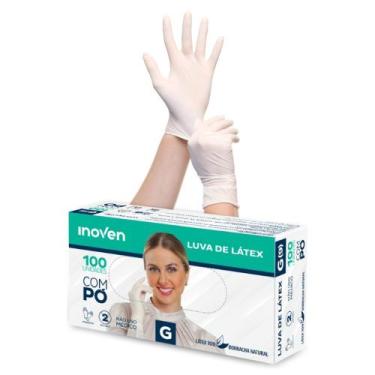 Imagem de Luva latex com po para procedimentos cx com 1000 - tam p - INOVEN ou M