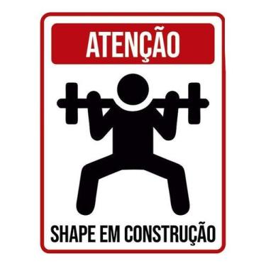 Imagem de Kit 10 Placa Acm Cuidado Shape Em Construção 18X23 - Sinalizo