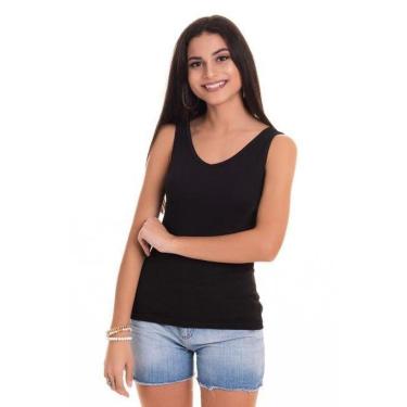 Imagem de Regata Ribana Canelada 2x1 Elastano Decote "V" - Serena-Feminino