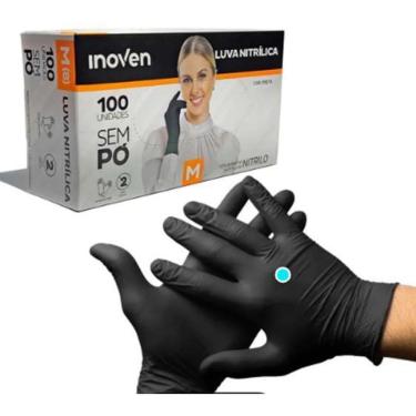Imagem de Luvas De Nitríloca Tamanho M Preta - 100 Unidades