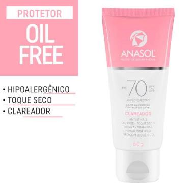 Imagem de Protetor Solar Facial FPS70 60G Clareador - Anasol, Sem cor, 60g