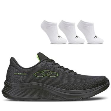 Imagem de Kit 1 Tênis Olympikus Delta e 1 pct c/ 3 pares de meia Cano Invisível,