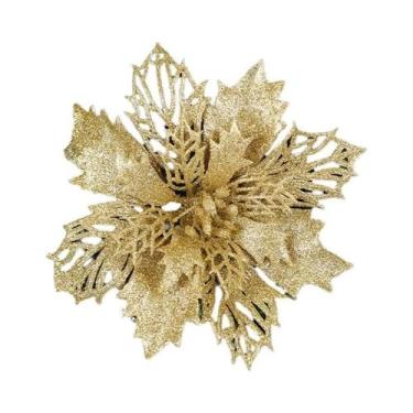 Imagem de Flores Artificiais Ocas Com Glitter Multicoloridas De 15CM Para Decora