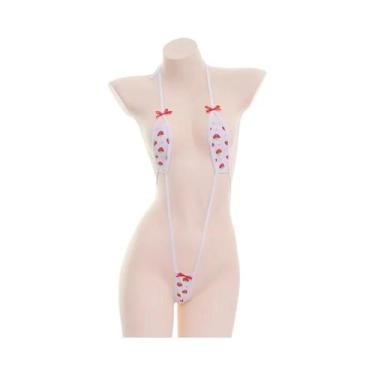 Imagem de Pijama De Lingerie Feminino Sexy Sem Costas Com Alças, Biquíni De Uma 