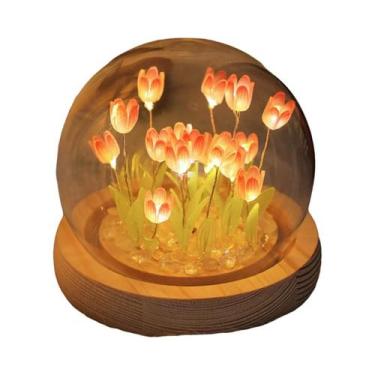 Imagem de Luz Noturna LED Em Forma De Tulipa, Funcionamento Com Bateria, 10-20 P