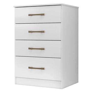 Imagem de Cômoda Para Quarto 61cm Com 4 Gavetas Miriad Branco Z17 - Mpozenato