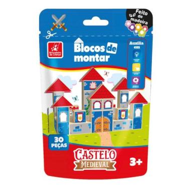 Imagem de Blocos de Montar Castelo Encantado  Madeira  30 Peças  Educativo 3+ - 