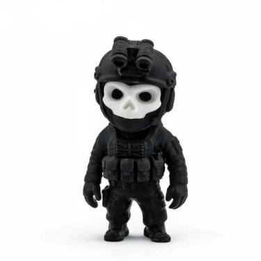 Imagem de Boneco Ghost Call of Duty Miniatura - Enfeite Gamer para Gabinete e Se