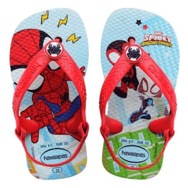 Imagem de Chinelo Havaiana Baby Marvel Com Tira Segura - 7014231, 20, Azul, Verm