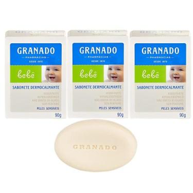 Imagem de Kit 3 Sabonete Bebe Granado Infantil Dermocalmante Tradicional Base Ve