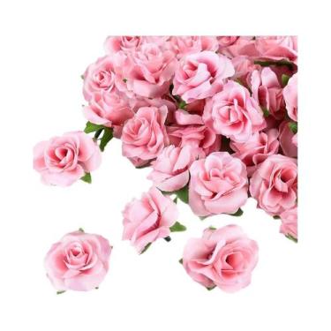 Imagem de Rosas Artificiais De Seda Creme 50/100 Peças Para Buquê De Noiva, Pres