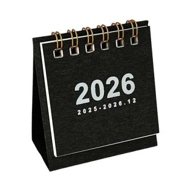 Imagem de Mini Calendário De Mesa 2026 Simples Criativo Com Espiral, Pequena Dec