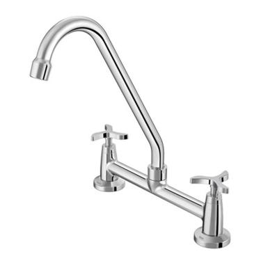 Imagem de Misturador de Pia Docol Nova Pertutti para Cozinha, Duplo Comando, Cromado