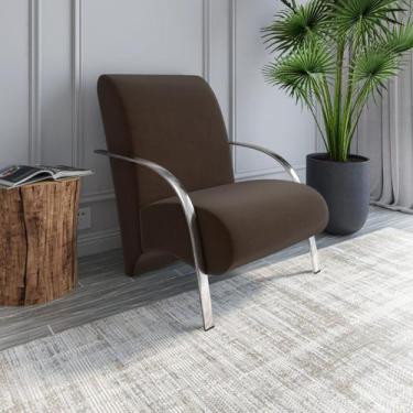 Imagem de Poltrona Decorativa Consultório Sala Recepção Estofada Tabaco Confortá