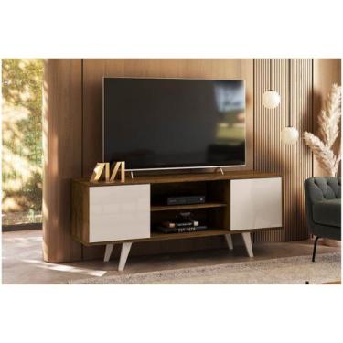 Imagem de Rack Lis Pequeno e Compacto Para TV até 55" - Madetec, Savana e White