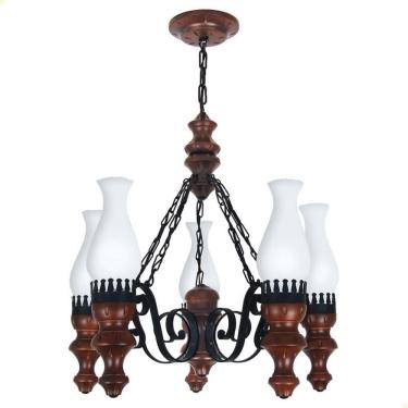 Imagem de Lustre Muller Rustico 5 Lâmpadas Envelhecido 805e
