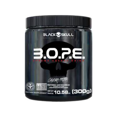 Imagem de Pré Treino Black Skull Caveira Preta B.O.P.E - em Pó 300g Frutas Verme