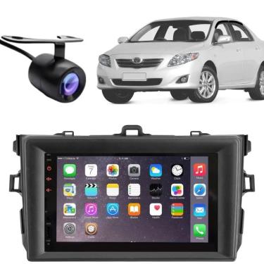 Imagem de Central Multimídia Automotiva 2 Din MP5 Player 7 POLEGADAS USB Bluetooth com Câmera de Ré e Moldura para Toyota Corolla