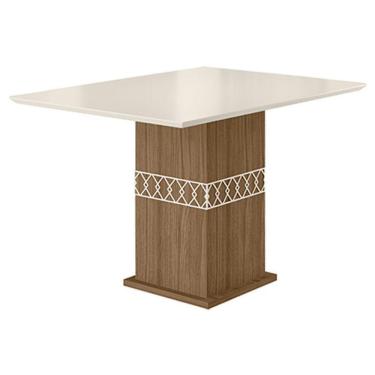 Imagem de Mesa De Jantar 90cm Jade Carvalho Off White – Poliman