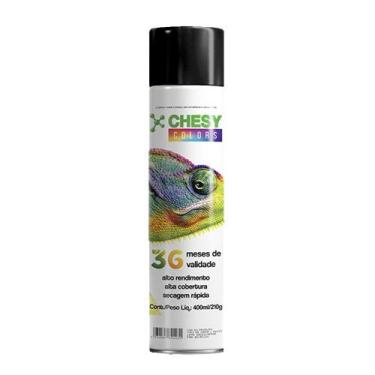 Imagem de Tinta Spray Chesy 400ml  Uso Geral -, PRETO SEMI BRILHO